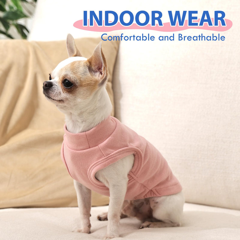 MORVIGIVE pullover fleece for small dogs; snug fit supports freedom of movement.