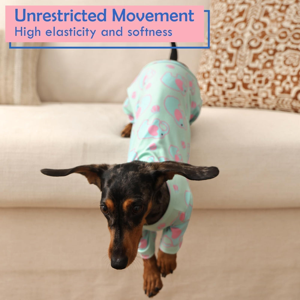 MORVIGIVE XL dogs clothes pjs green belly elastic for snug, secure fit