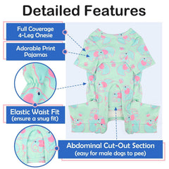 MORVIGIVE XS dog PJs four-leg onesie chest opening detail for secure fit