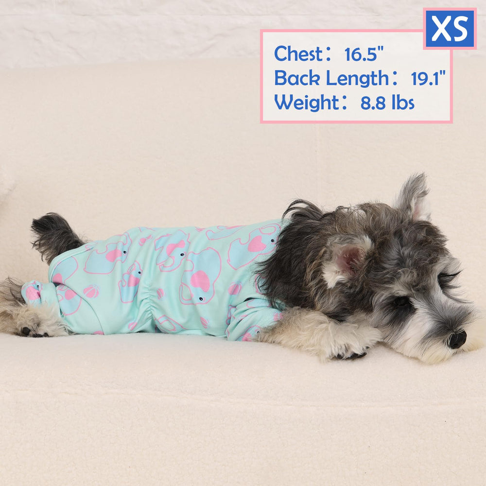 MORVIGIVE XS dog PJs snug fit elastic sleeves reduces licking and shedding