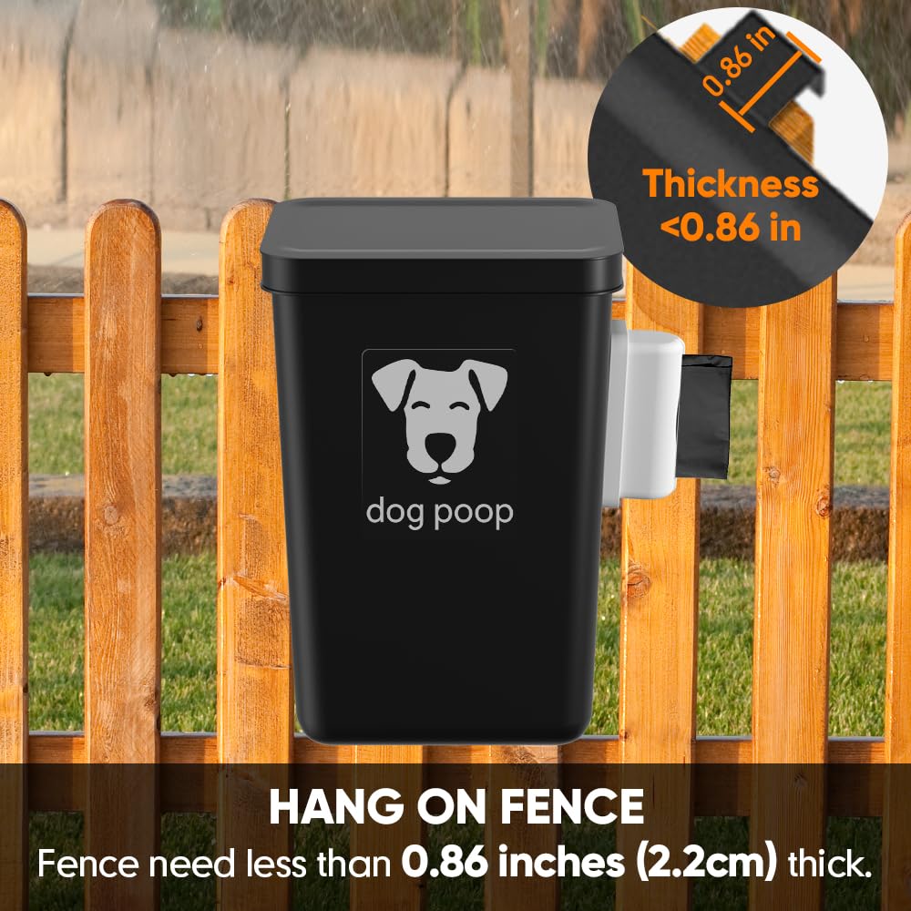 Moryimi dog poop bin with built-in bag dispenser.