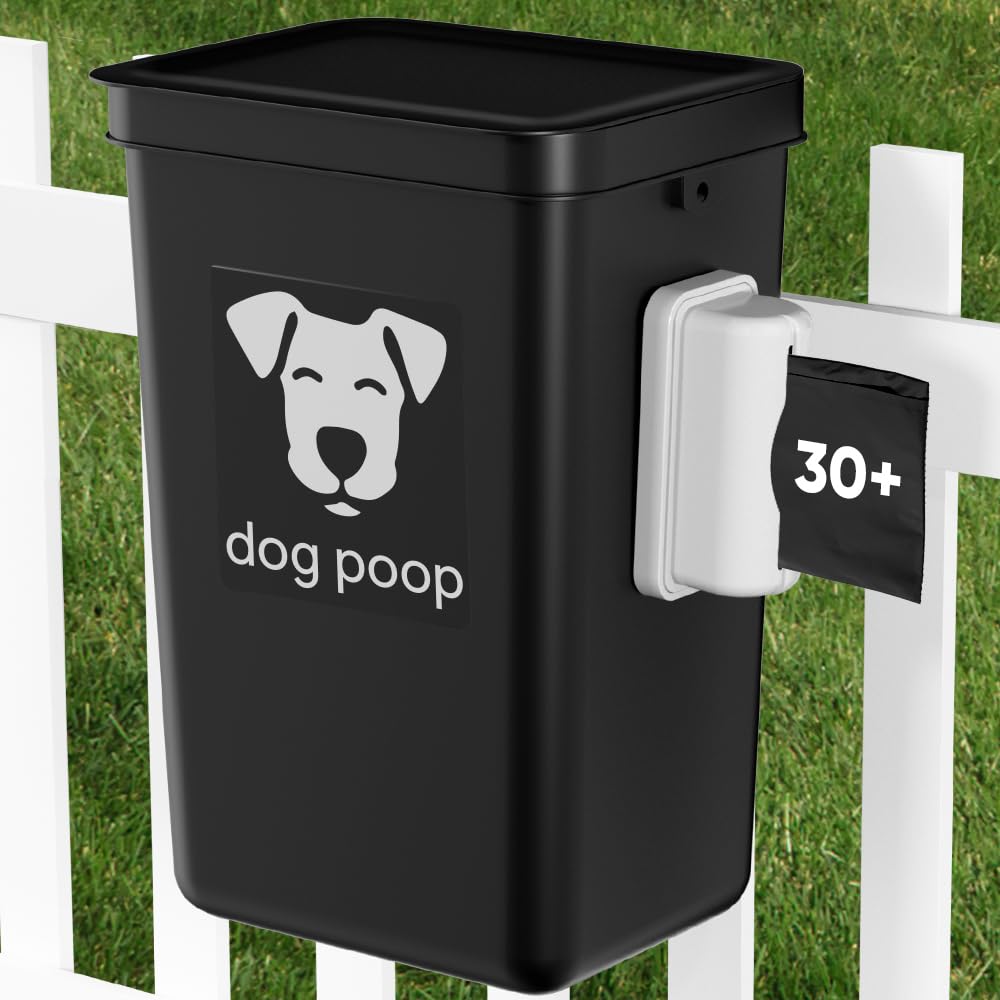 Moryimi outdoor dog poop trash can with lid designed for rain-resistant storage.