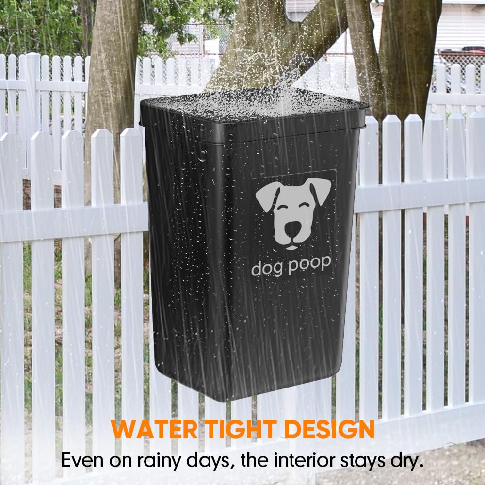 Moryimi dog waste bin brackets for hanging on a fence.