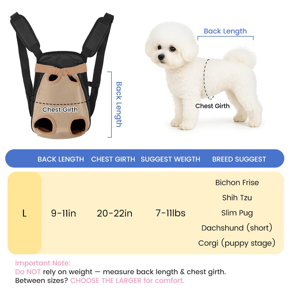 Mosago dog backpack carrier back-view strap demonstrates balanced support for small dogs