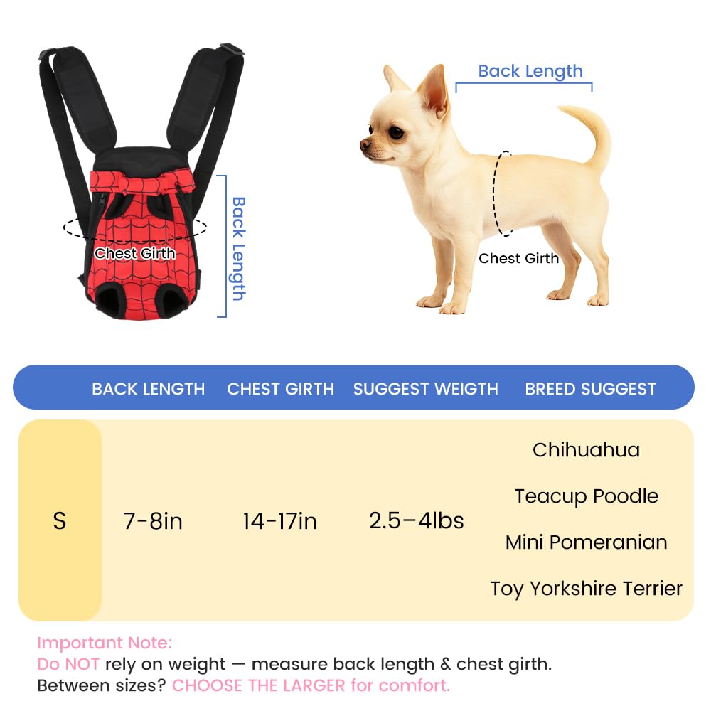 Mosago dog backpack back view shows secure fit and chest strap alignment.