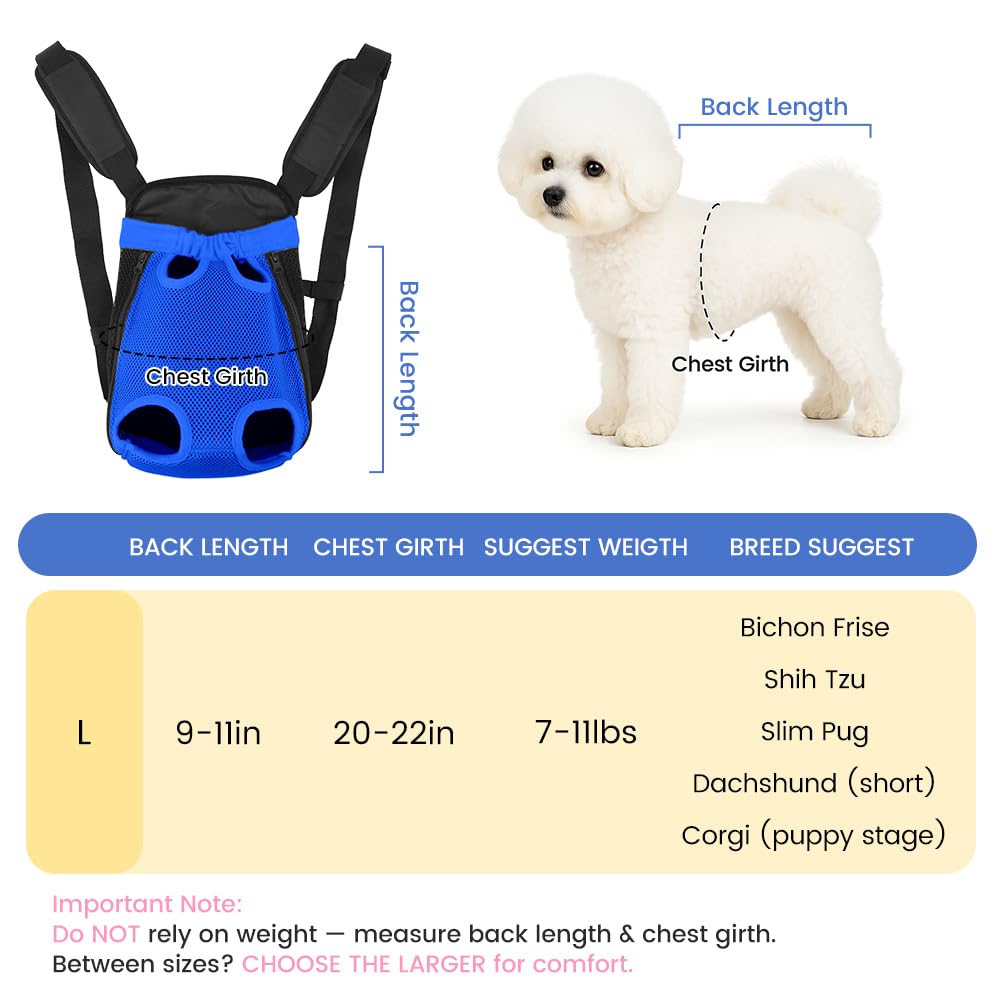 Mosago dog backpack back view showing even weight distribution for comfortable carrying.