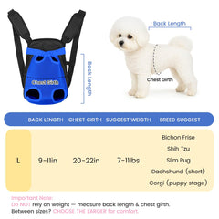 Mosago dog backpack back view showing even weight distribution for comfortable carrying.