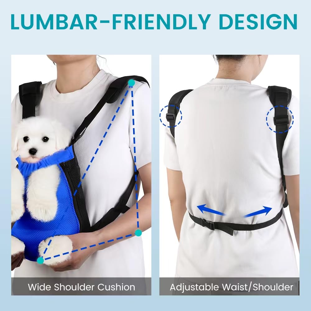 Mosago dog backpack breathable mesh fabric for ventilation and durability.