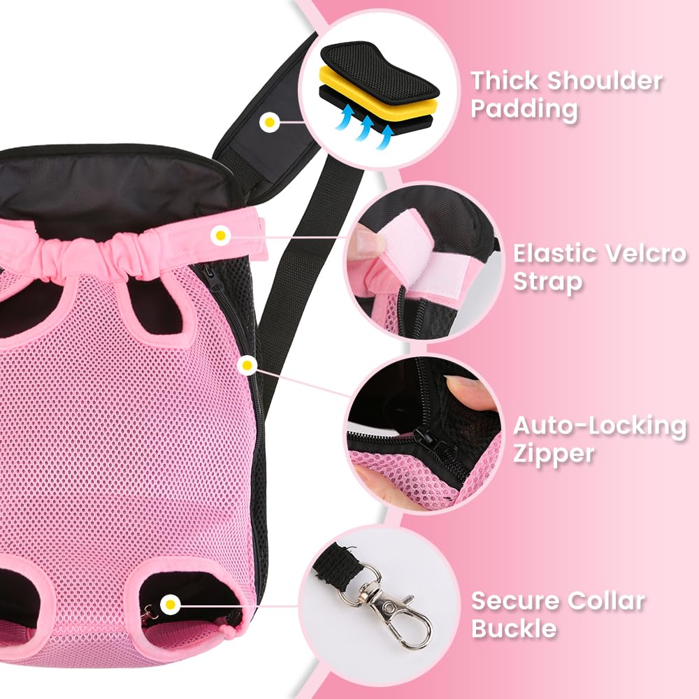 Mosago dog backpack carrier shoulder straps image showcasing padded support for all-day wear