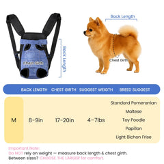 Mosago dog backpack legs-out design focuses on natural comfort for relaxed, open-legged riding.