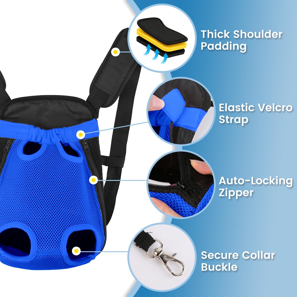Mosago dog backpack legs-out opening demonstrating natural comfort and movement.