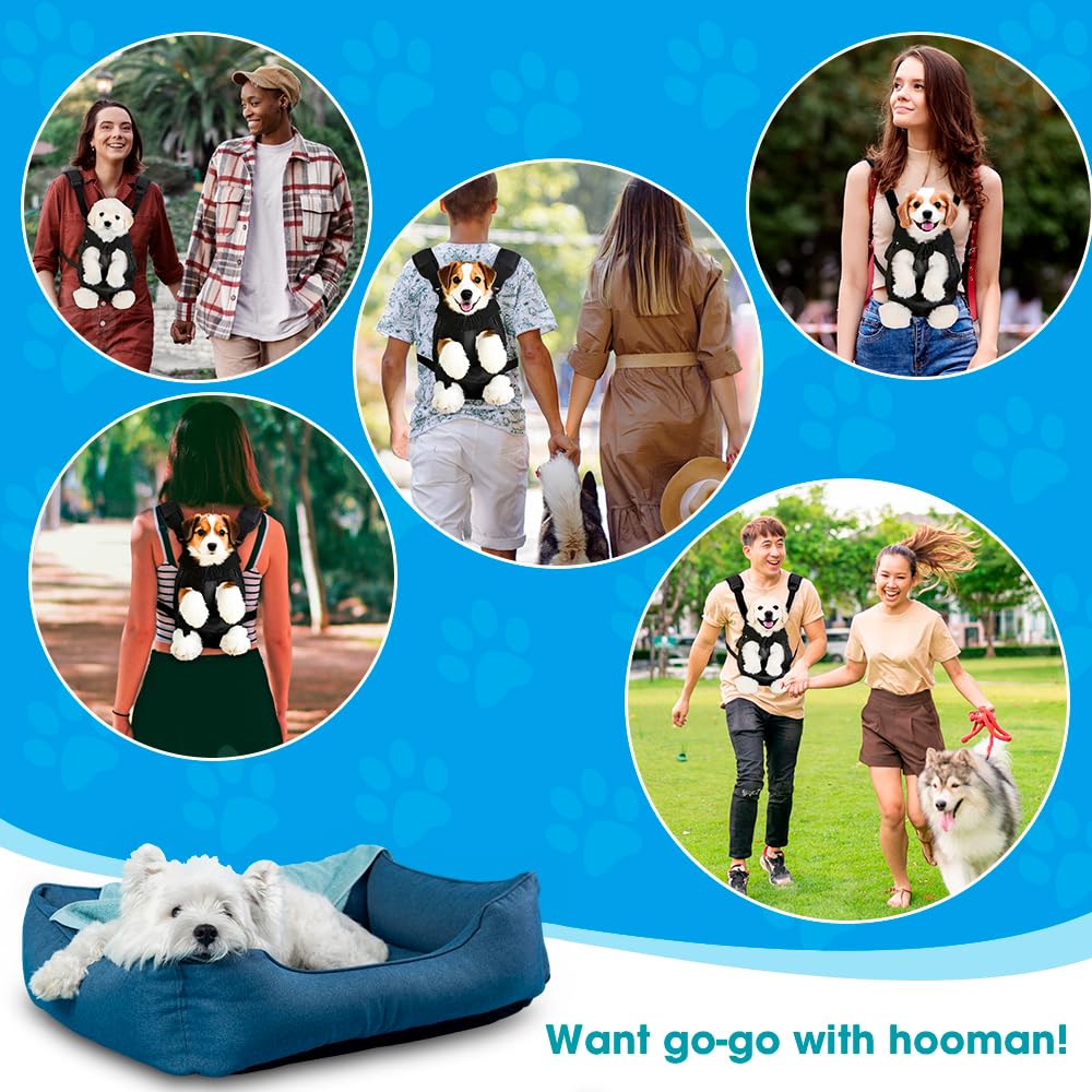 Mosago dog backpack worn front view illustrates hands-free versatility