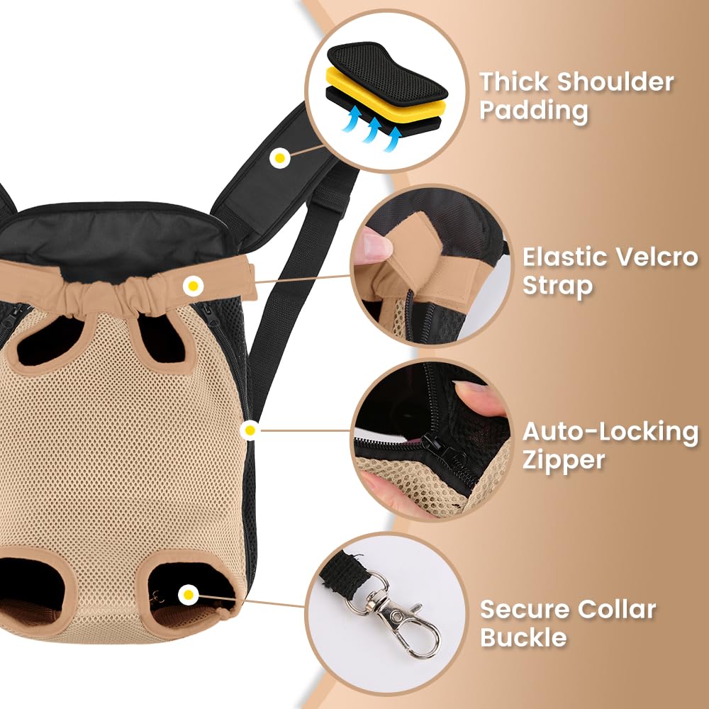Mosago dog carrier leg-tail-out demonstrates natural comfort and reduced chafing.