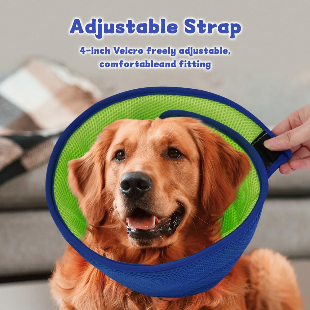 Mosago soft dog cone collar foldable-design illustrates easy storage and portable use.