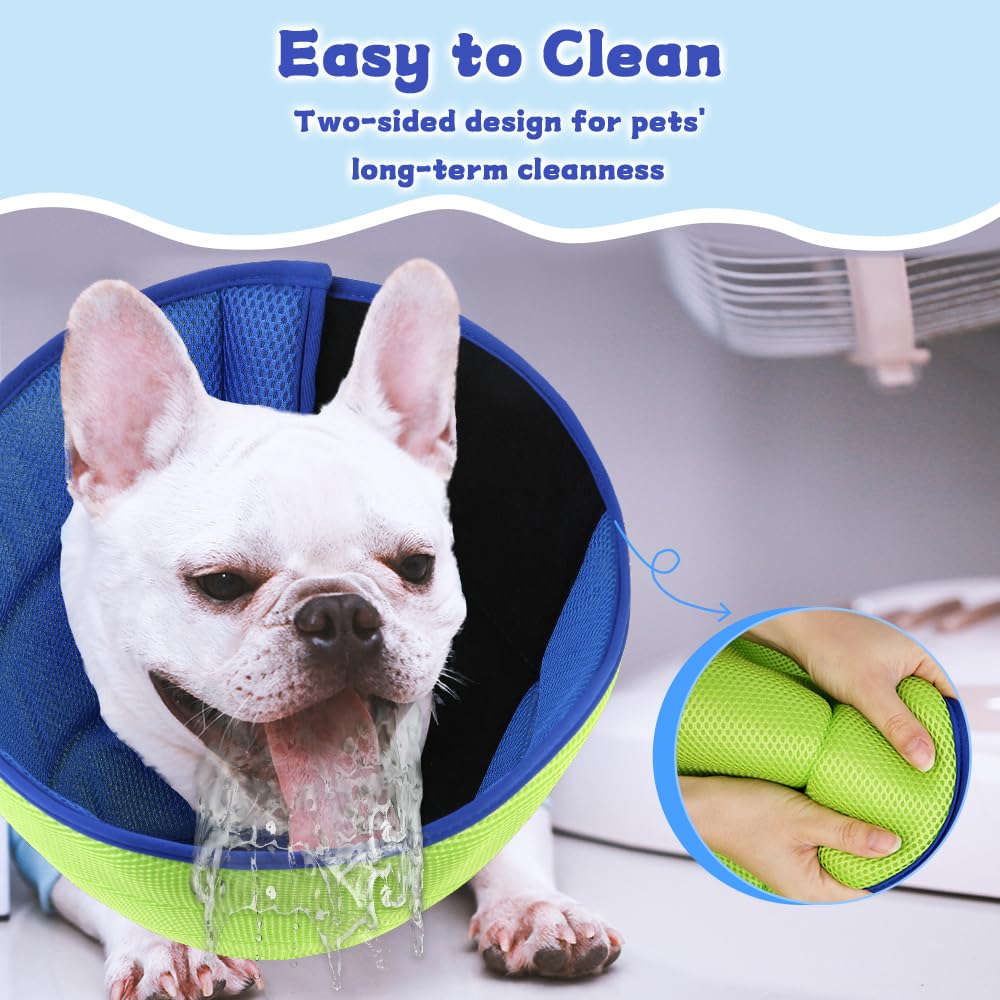 Mosago soft dog cone collar for-large-dogs demonstrates extra-long protection and comfort.