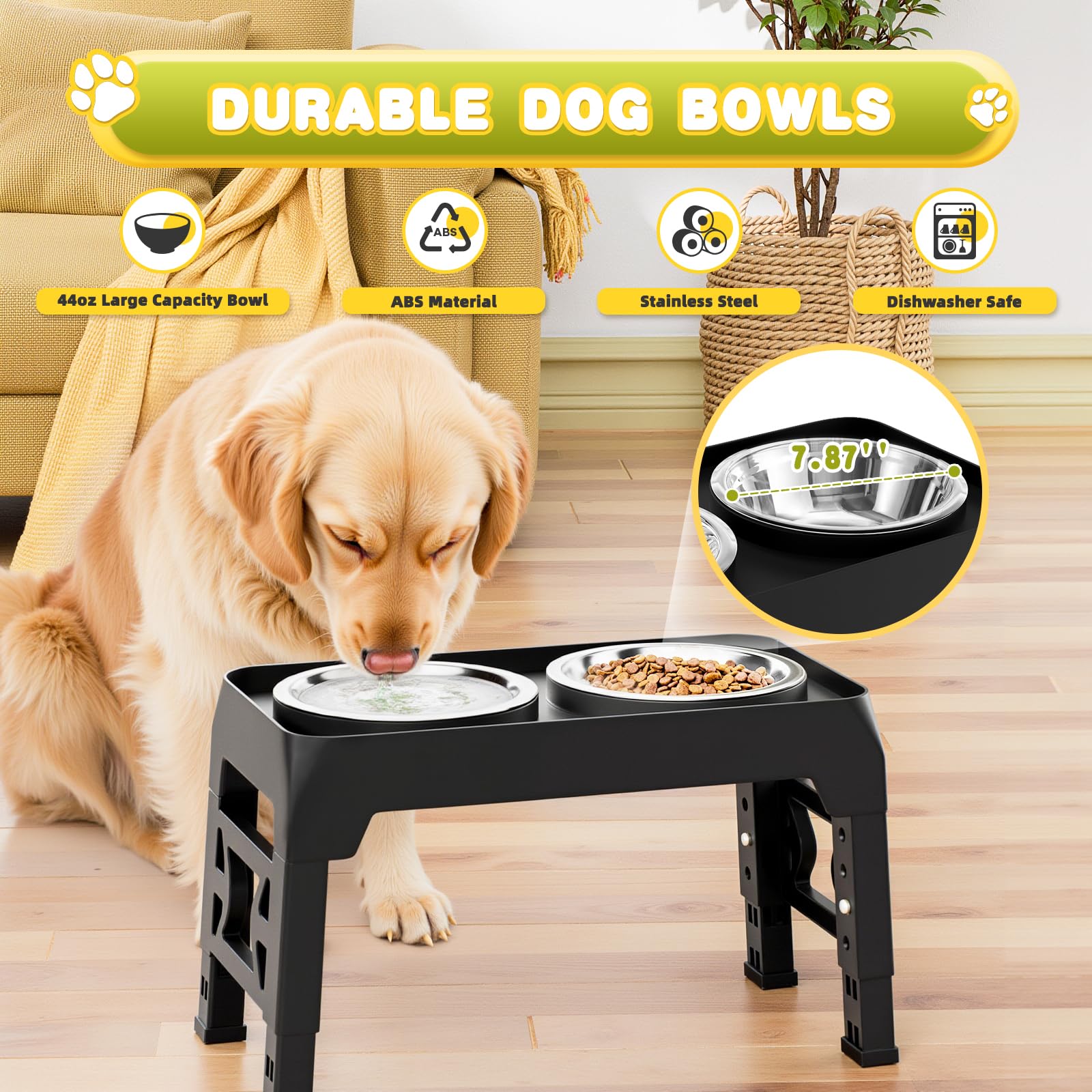 Moserein bowls minimize noise with silent rubber strips for calmer feeding sessions.