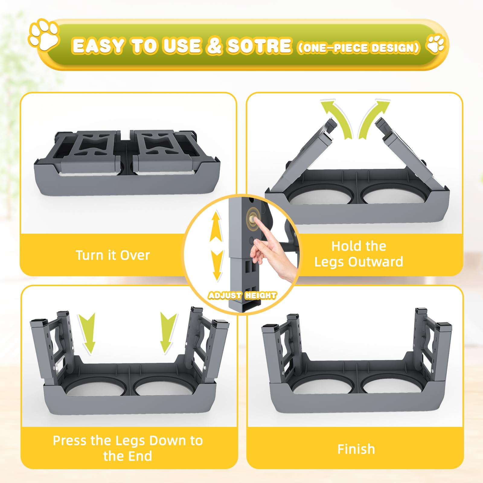 Moserein foldable portable dog bowl stand travels easily for trips and camping.