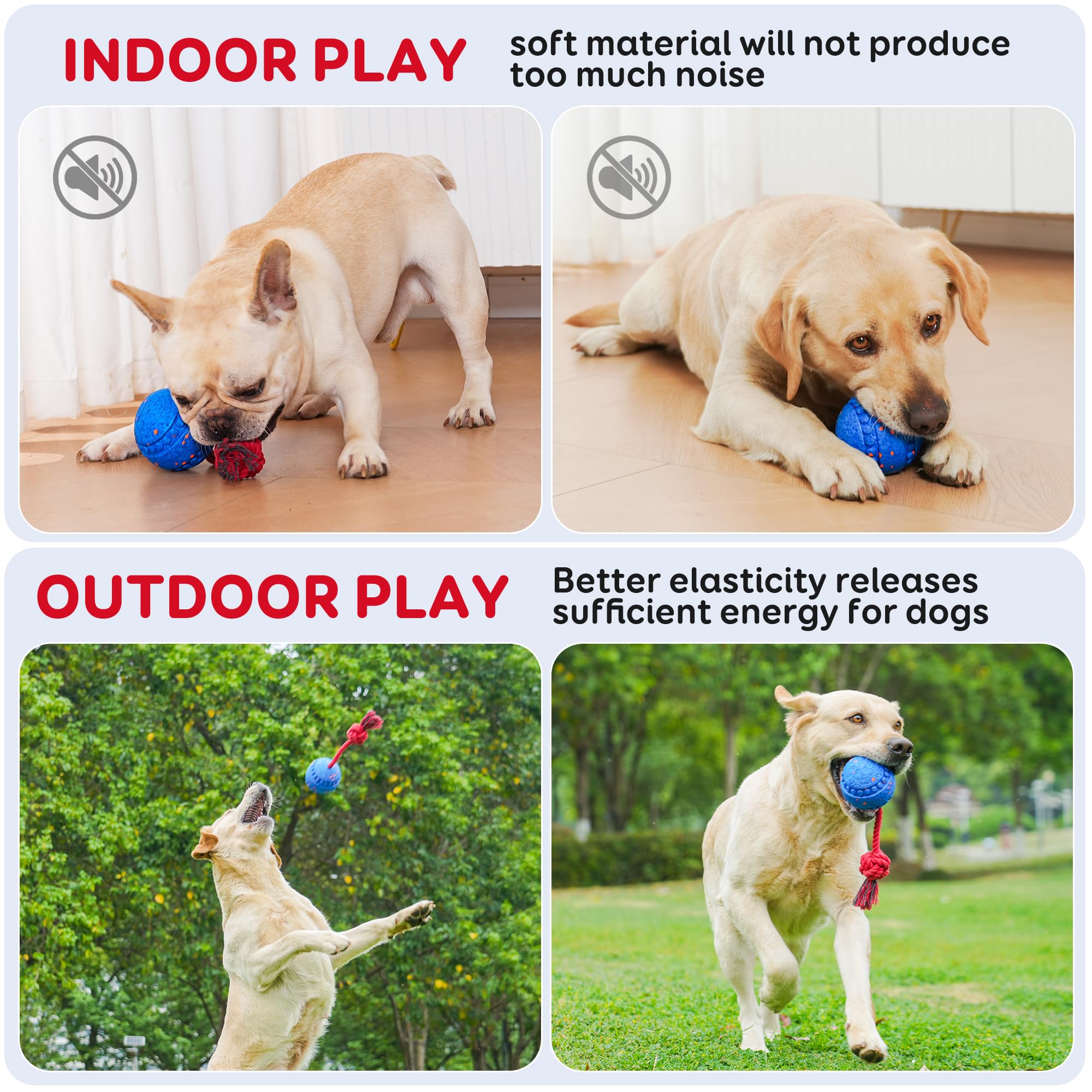 Moseyuh nylon rope end supports owner interaction, though not chew-resistant for strong chewers.