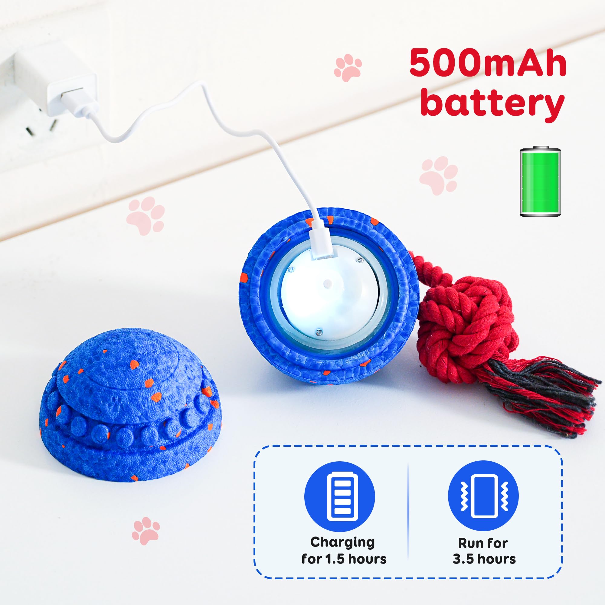 Moseyuh design for medium to large dogs keeps noise low during indoor play.