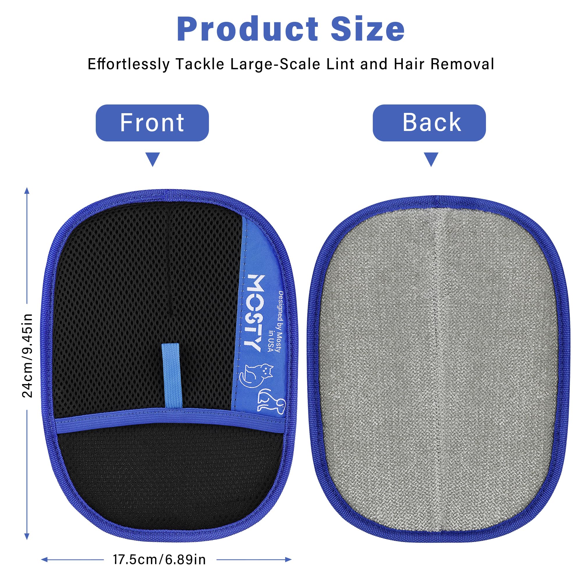 Mosty glove used on clothing for easy deshedding.