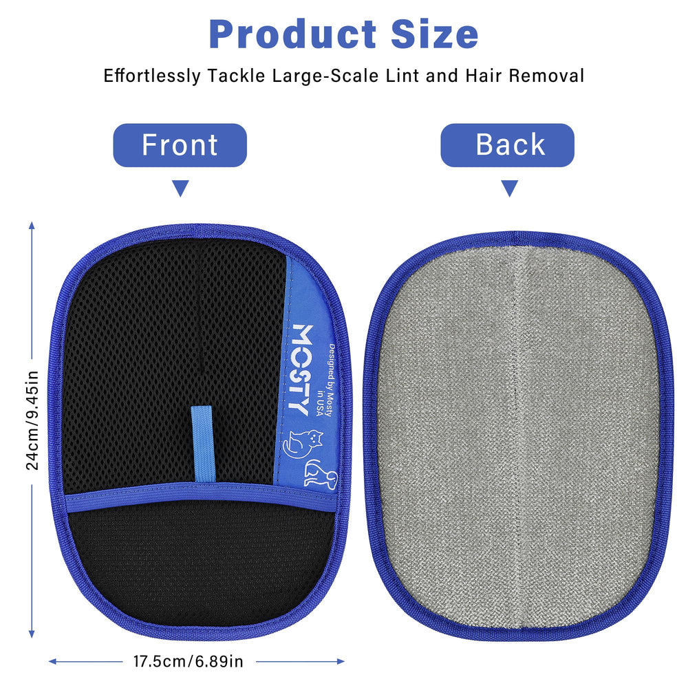 Mosty glove used on clothing for easy deshedding.