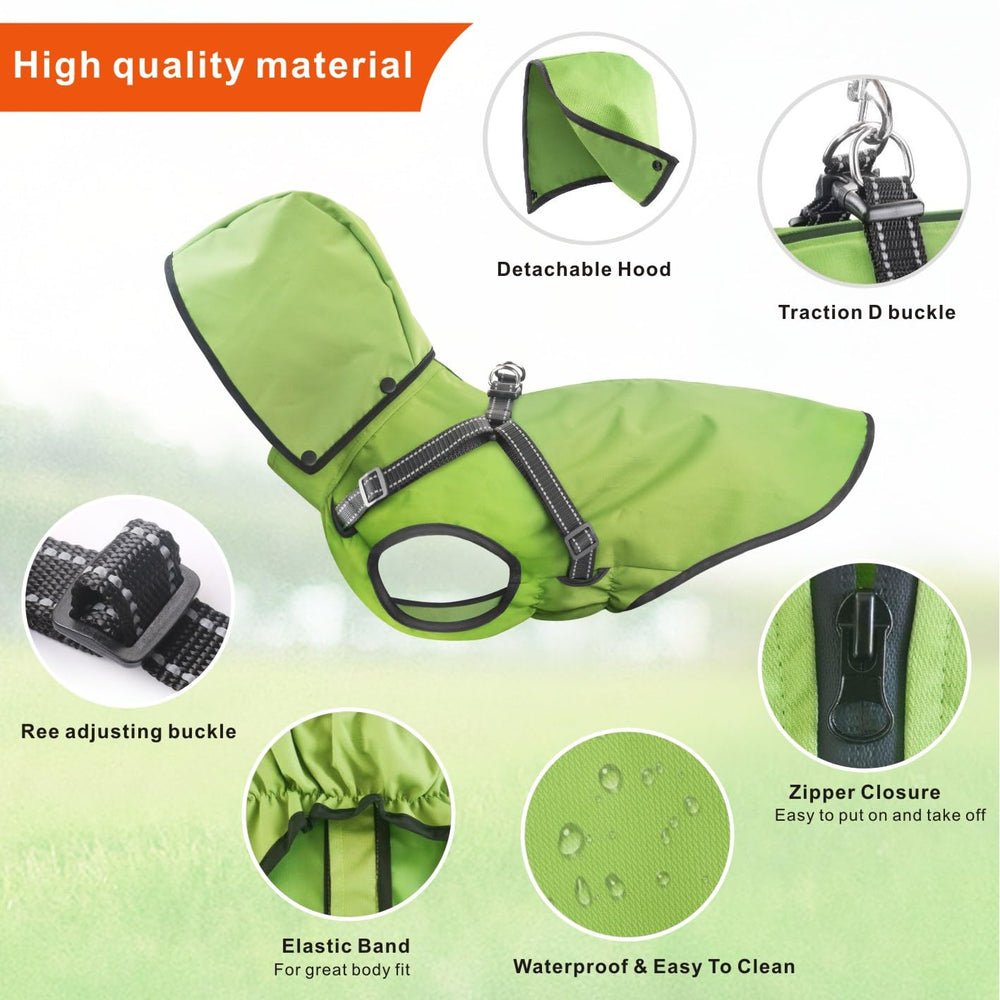Mosucoirl dog raincoat adjustable fit for various sizes