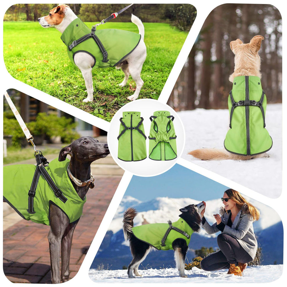 Mosucoirl dog raincoat back-zip design for quick on/off