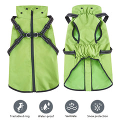 Mosucoirl dog raincoat with reflective straps improves visibility at night