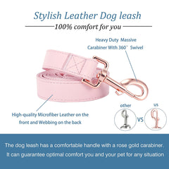 MoTaity dog leash pink with rose gold buckle adds stylish safety on walks.