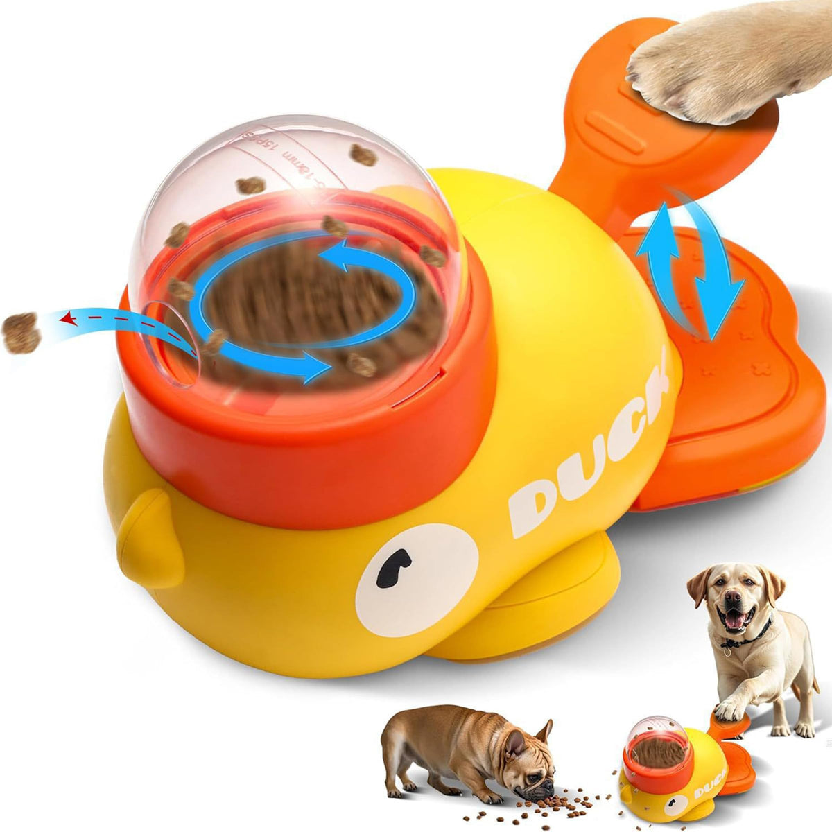 Motiilanco duck-shaped interactive dog puzzle promotes mindful eating and slow feeding
