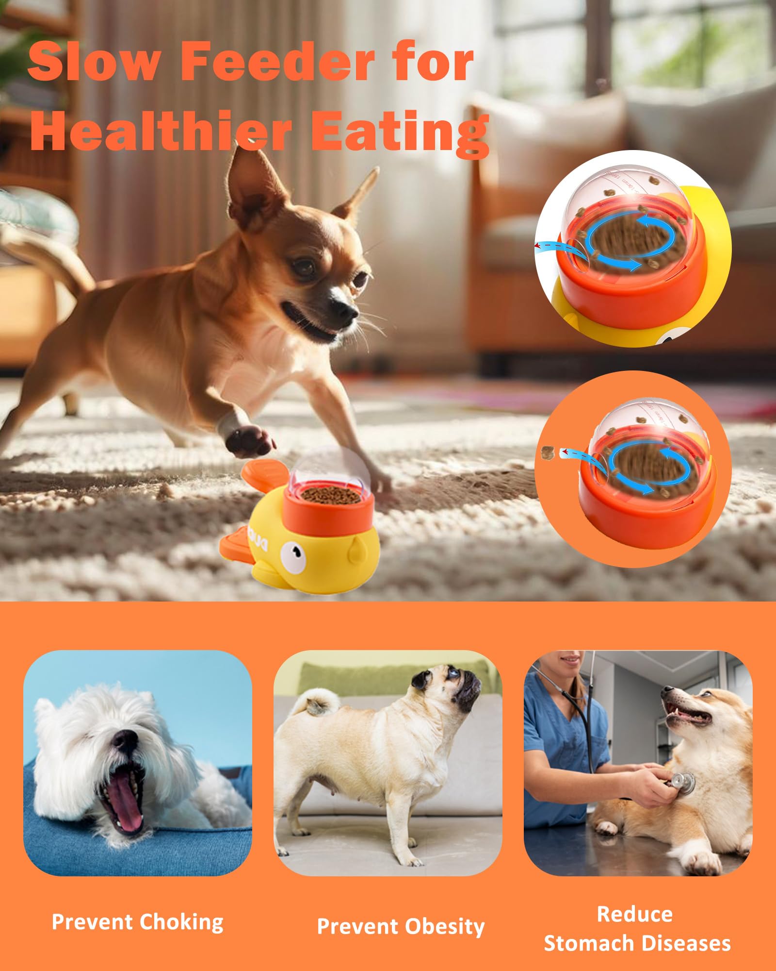 Motiilanco three-compartment dispenser fits varying kibble sizes