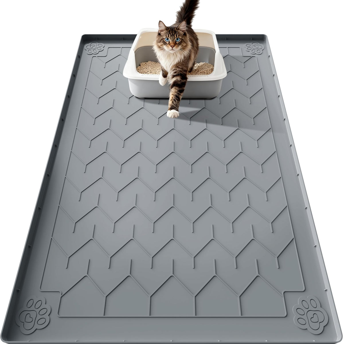 Motsamla cat litter mat 40x28 full view showing large coverage for multi-cat homes