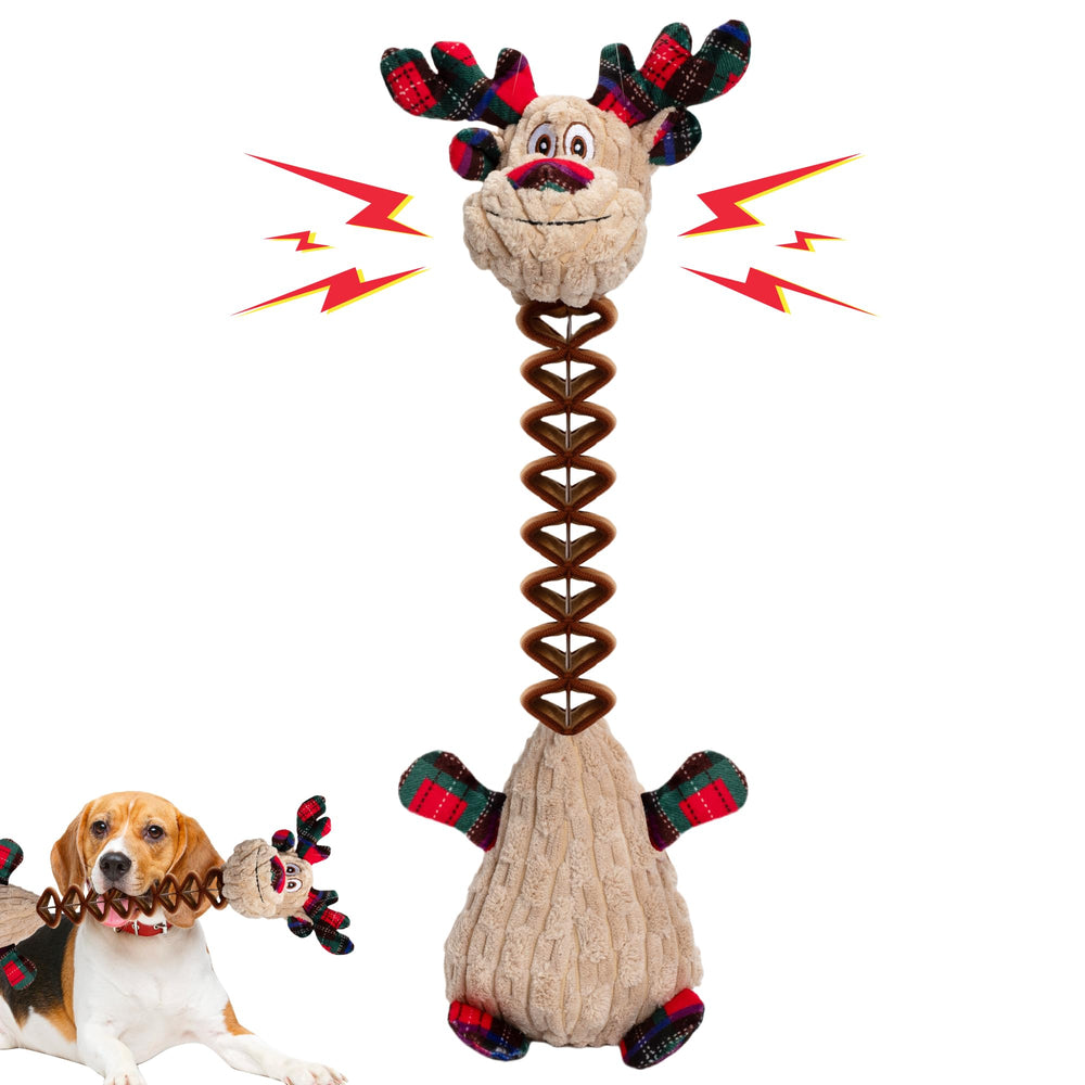 Motsamla Christmas dog toy reindeer plush for festive play and cuddles