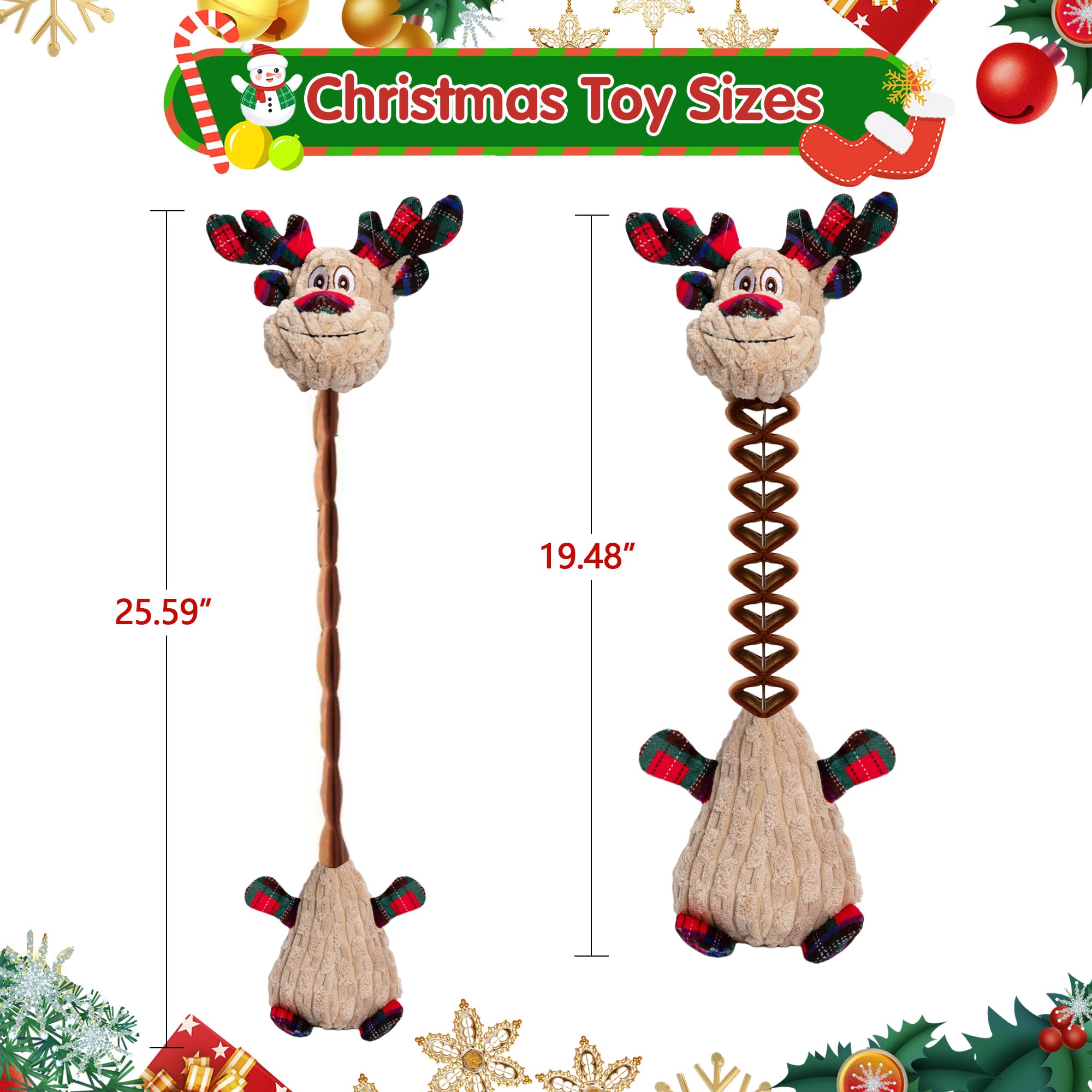 Motsamla crinkle-paper dog toy tail and ears add multi-sound excitement