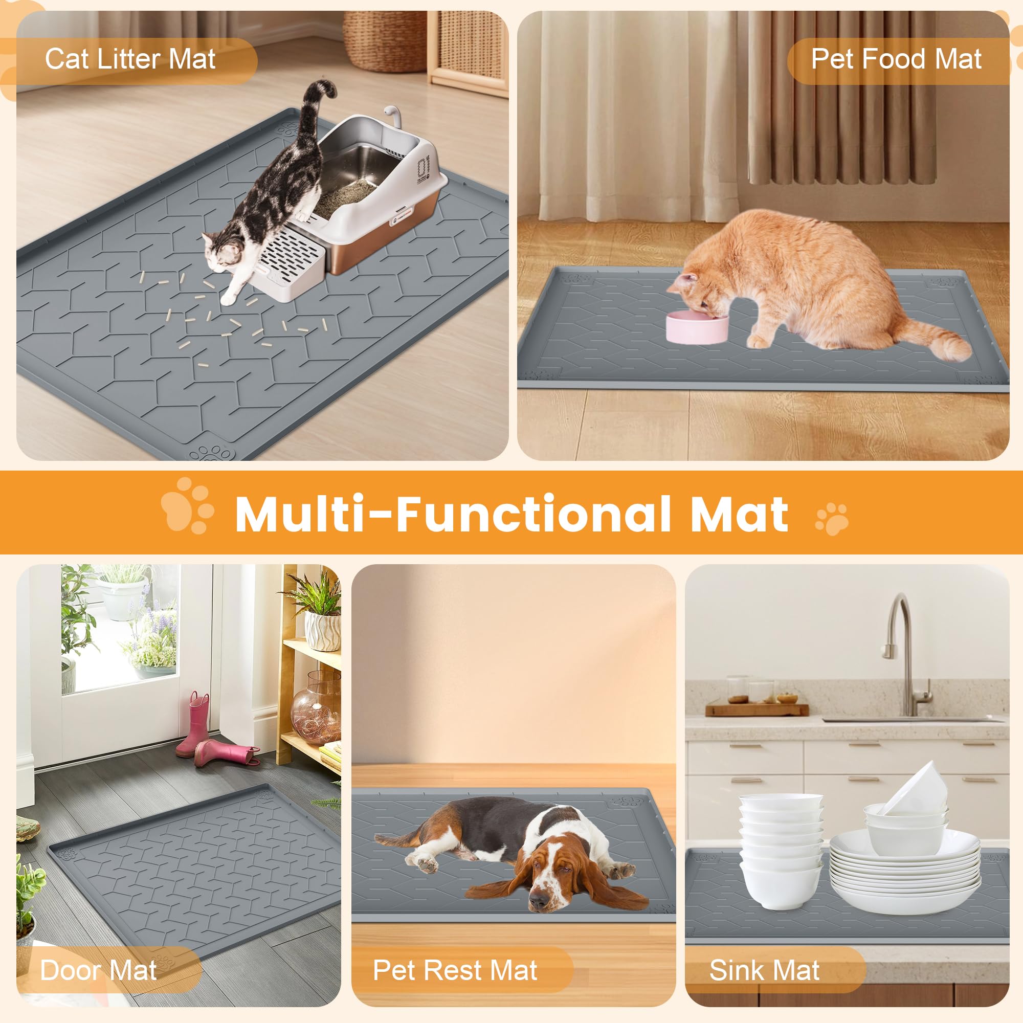 Motsamla multi-use mat doubles as bowl mat or pet resting pad