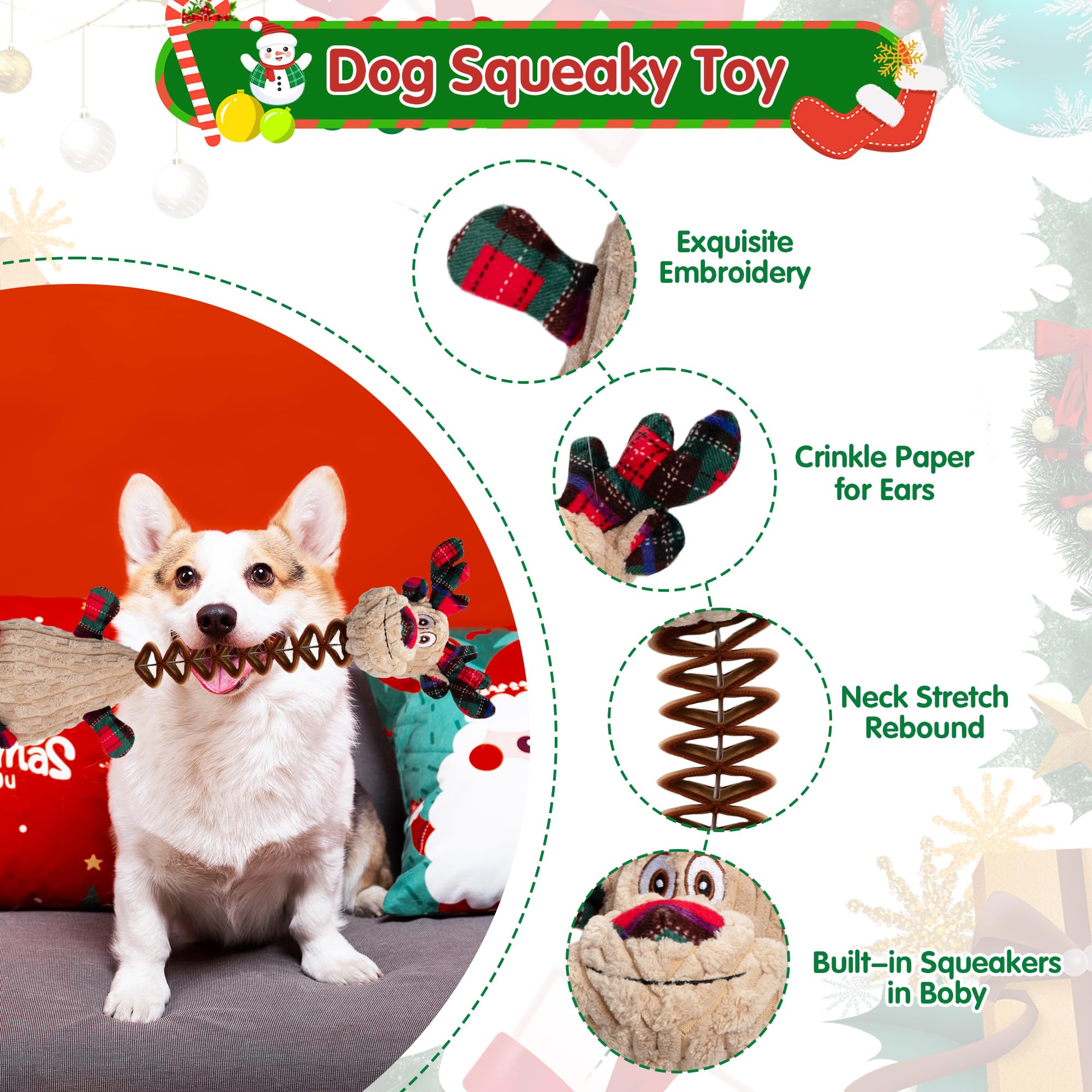 Motsamla plush squeaky dog toy with soft fabric for engaging play