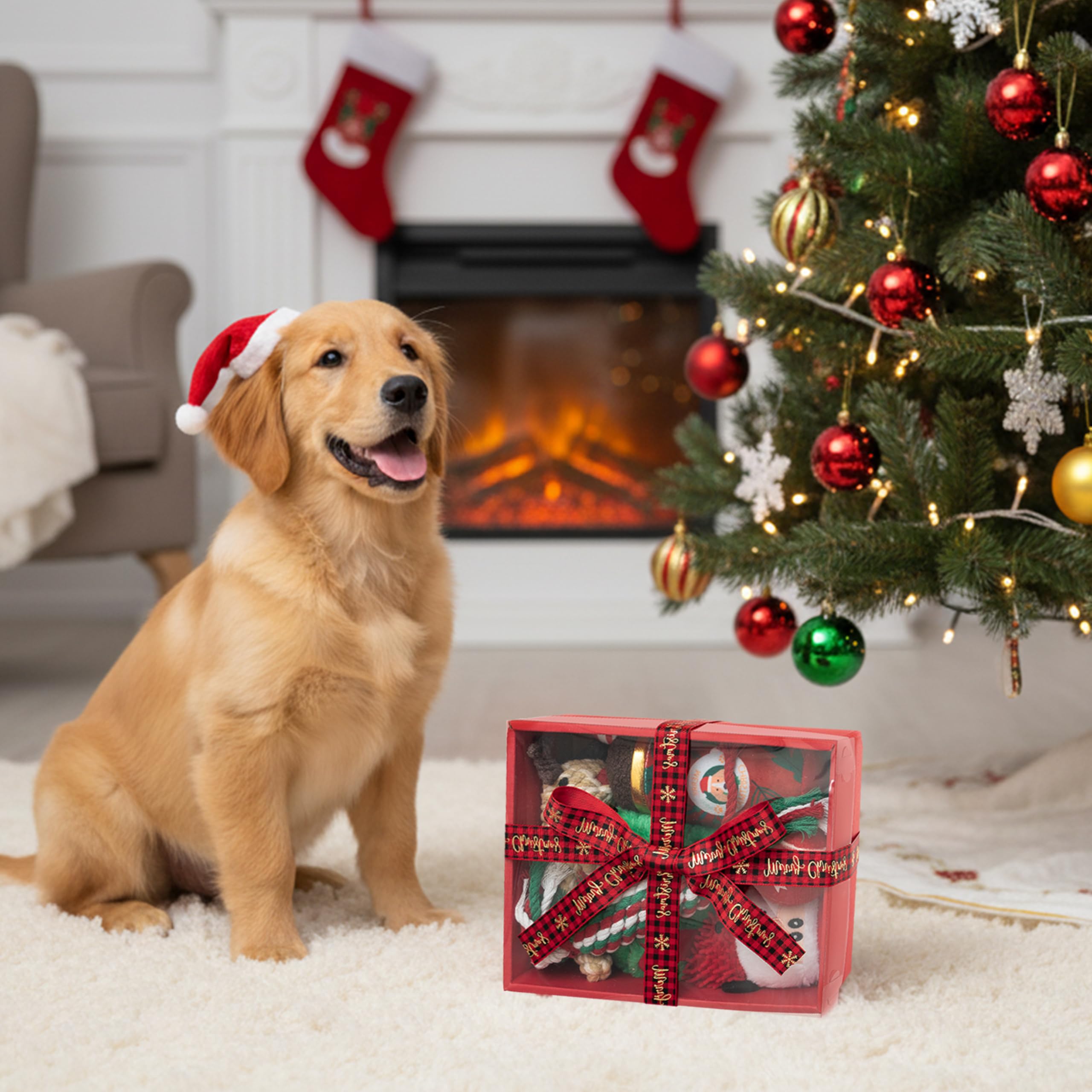 Motzabo Christmas dog toy set box—eye-catching packaging for gifting.