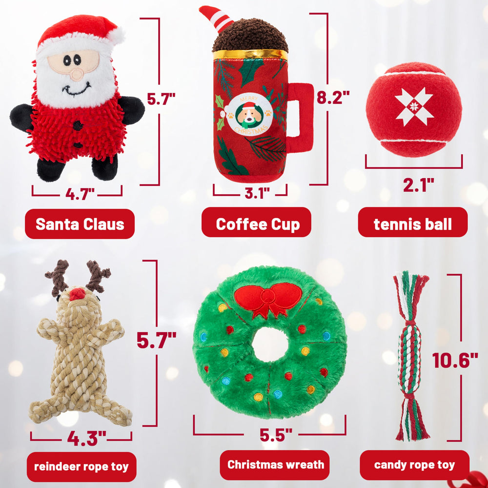 Motzabo Christmas wreath squeaky toy for gentle chew play and mental stimulation.