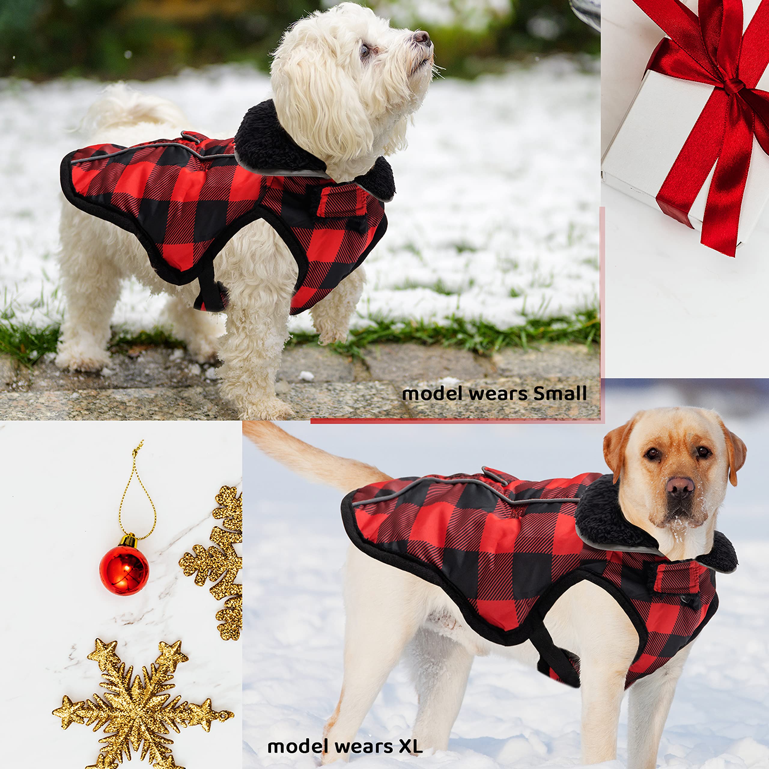 MOTZABO dog winter coat waterproof fabric closeup demonstrates rain protection.