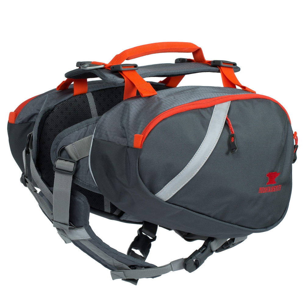 Mountainsmith K9 Pack on a dog during hiking for gear transport