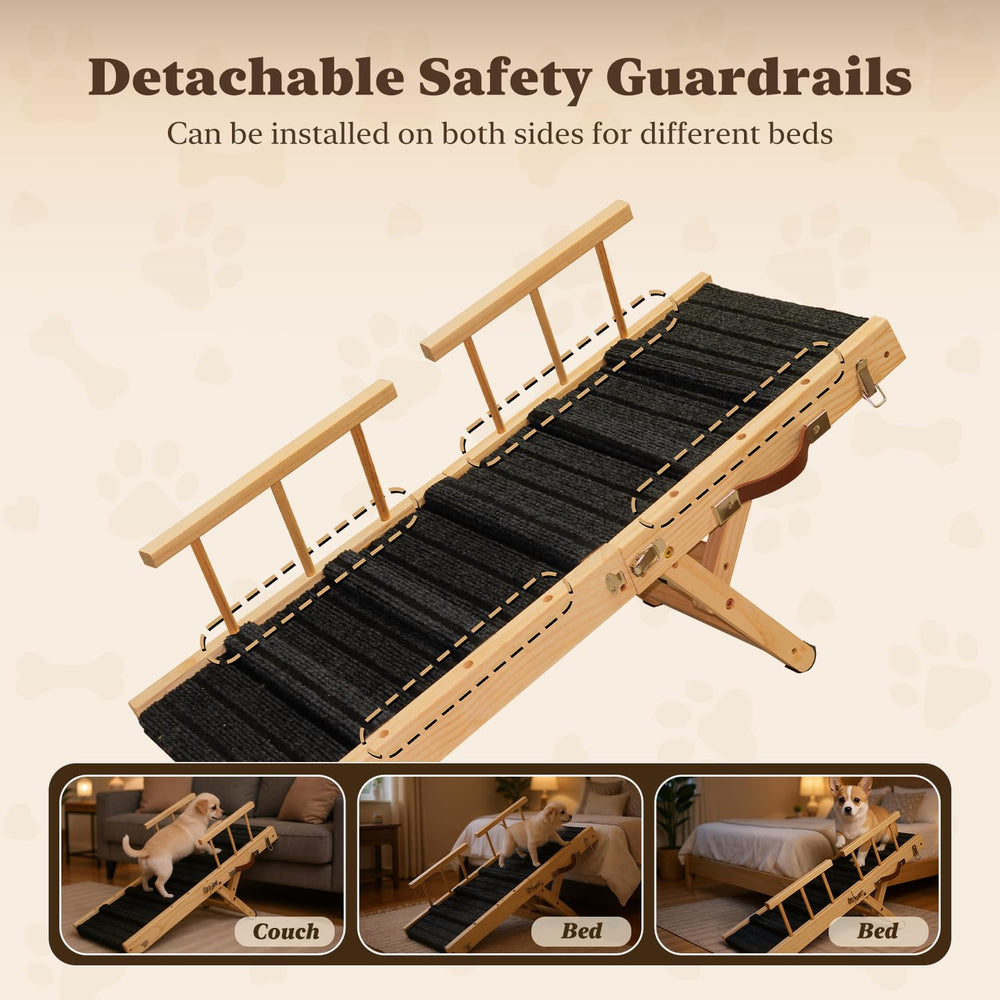 Mousterian small dog ramp surface anti-slip emphasizes secure climbing and confidence.