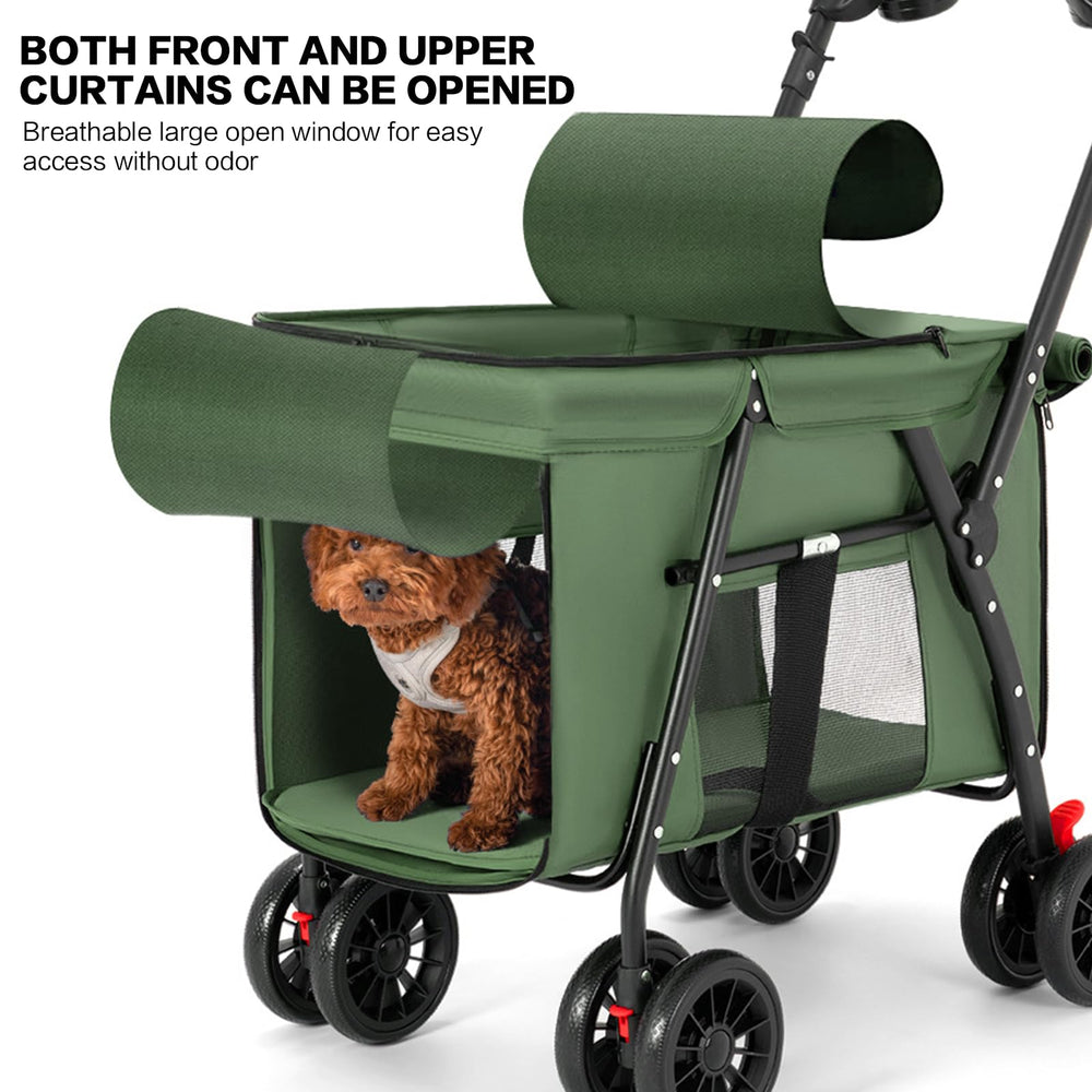 MOV COMPRA pet stroller green, detachable wheels for flexible setup