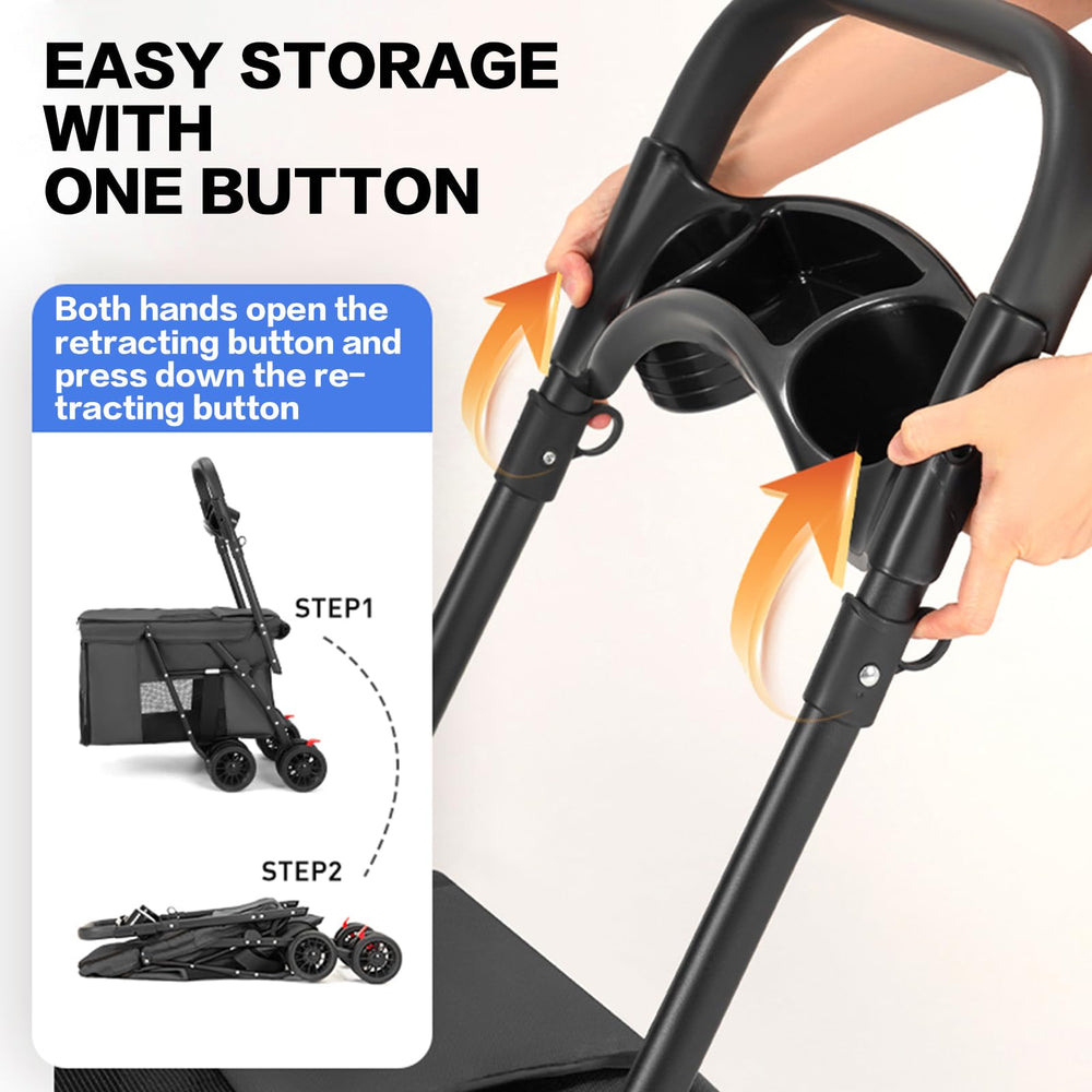 MOV COMPRA pet stroller handle and shoulder strap emphasize padded comfort