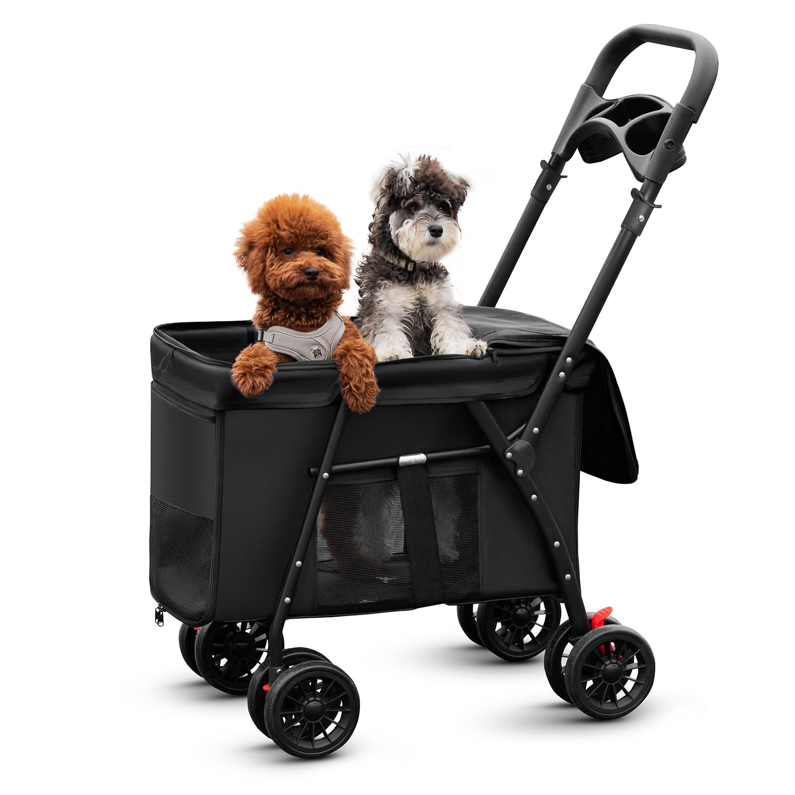 MOV COMPRA pet stroller side view shows roomy interior for small to medium pets