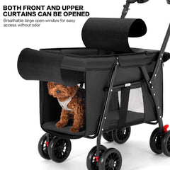 MOV COMPRA pet stroller wheels demonstrate smooth, durable four-wheel mobility