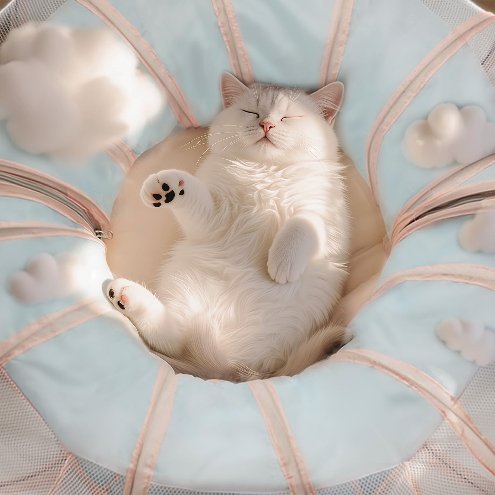 MOYMO 2-in-1 Cat Donut Tunnel Resting Mat offers soft, cloud-like comfort