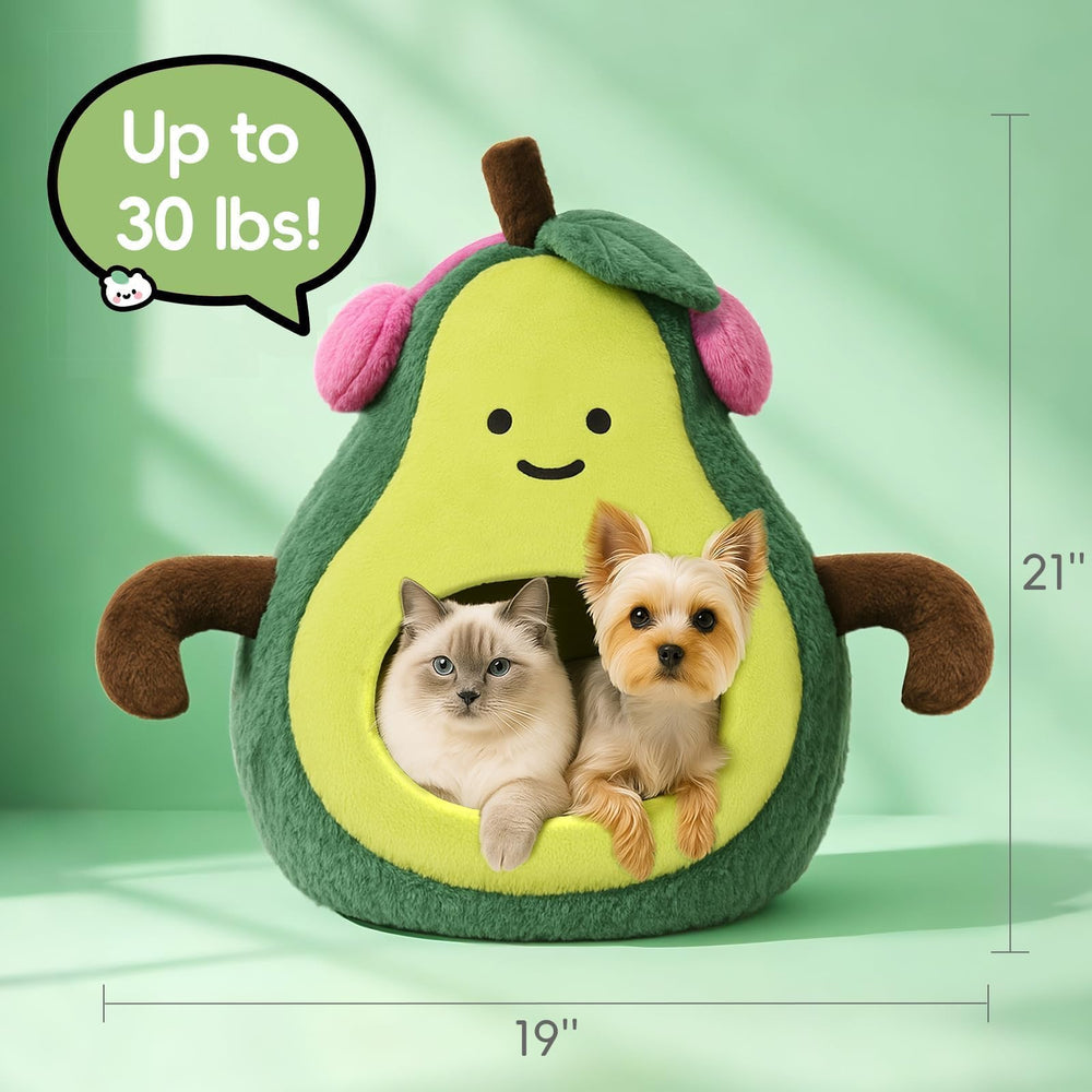 MOYMO avocado cat bed blends with modern decor in living rooms.
