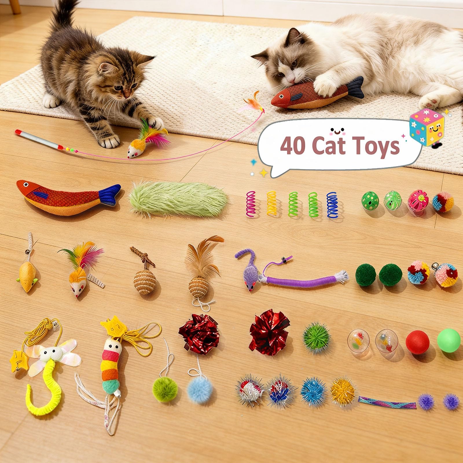 MOYMO cat bed toy hanging strings invites interactive playtime and exploration