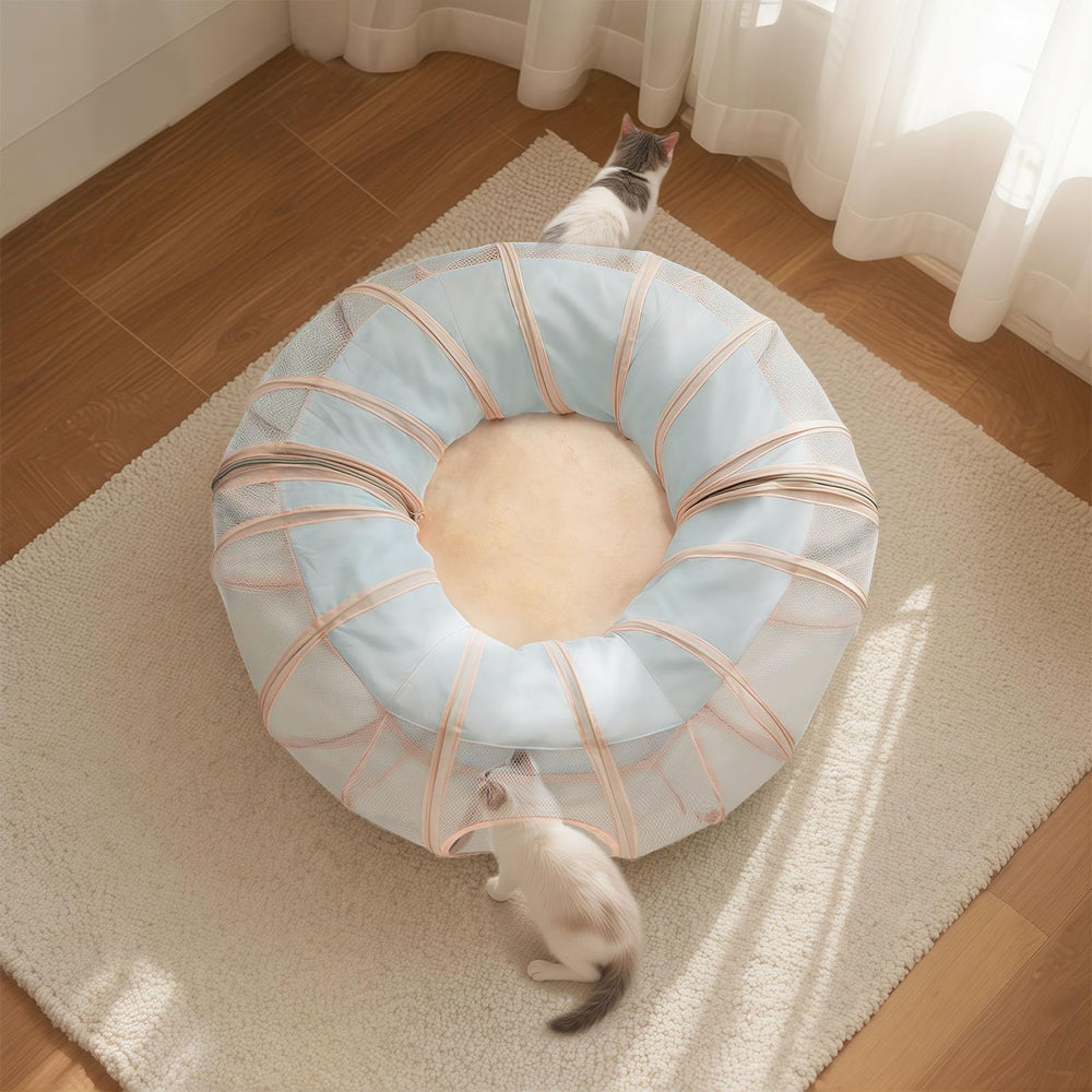 MOYMO Cat Tunnel 10-inch diameter fits multiple cats and cozy nooks
