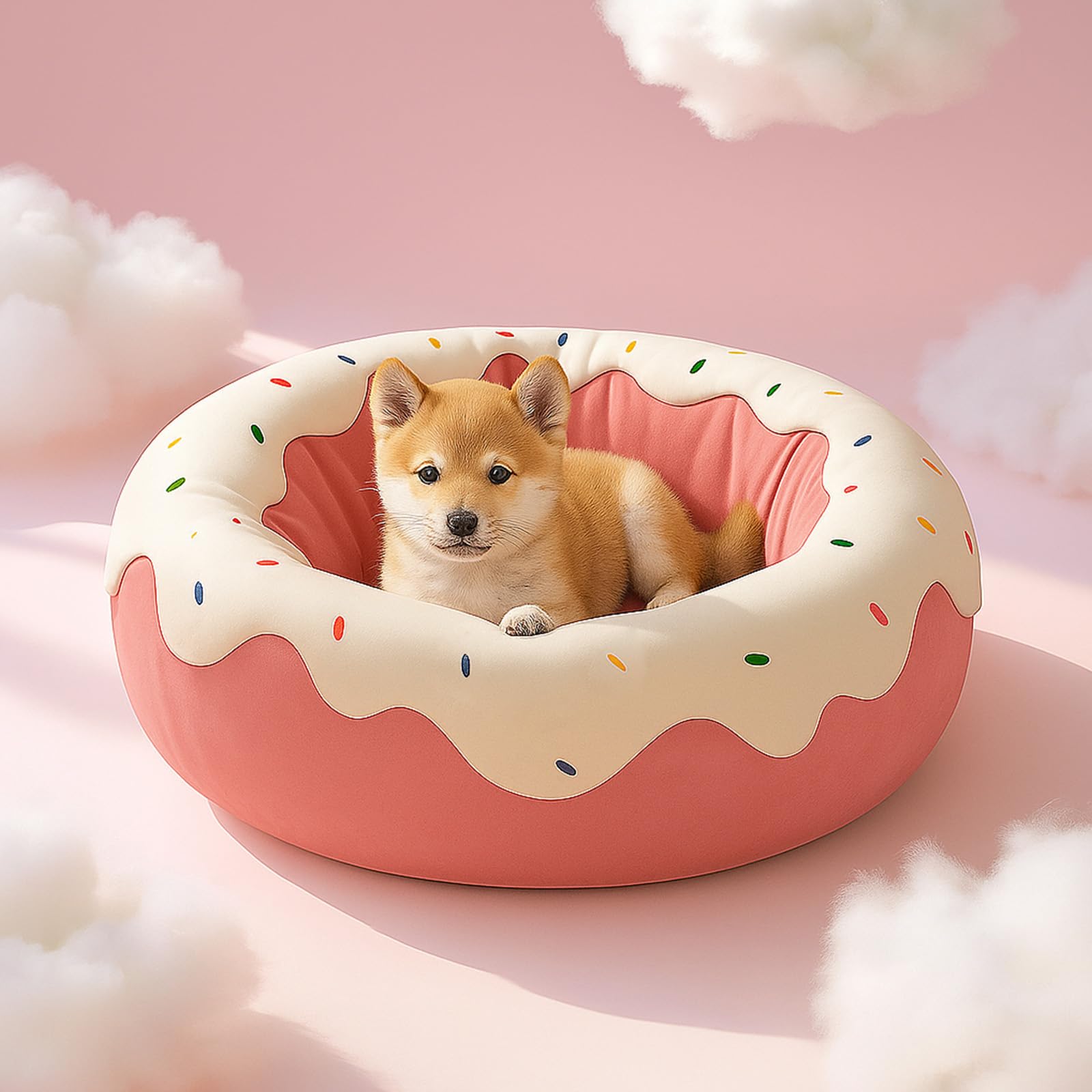 MOYMO 24inch diameter bed fits small pets under 30 pounds.